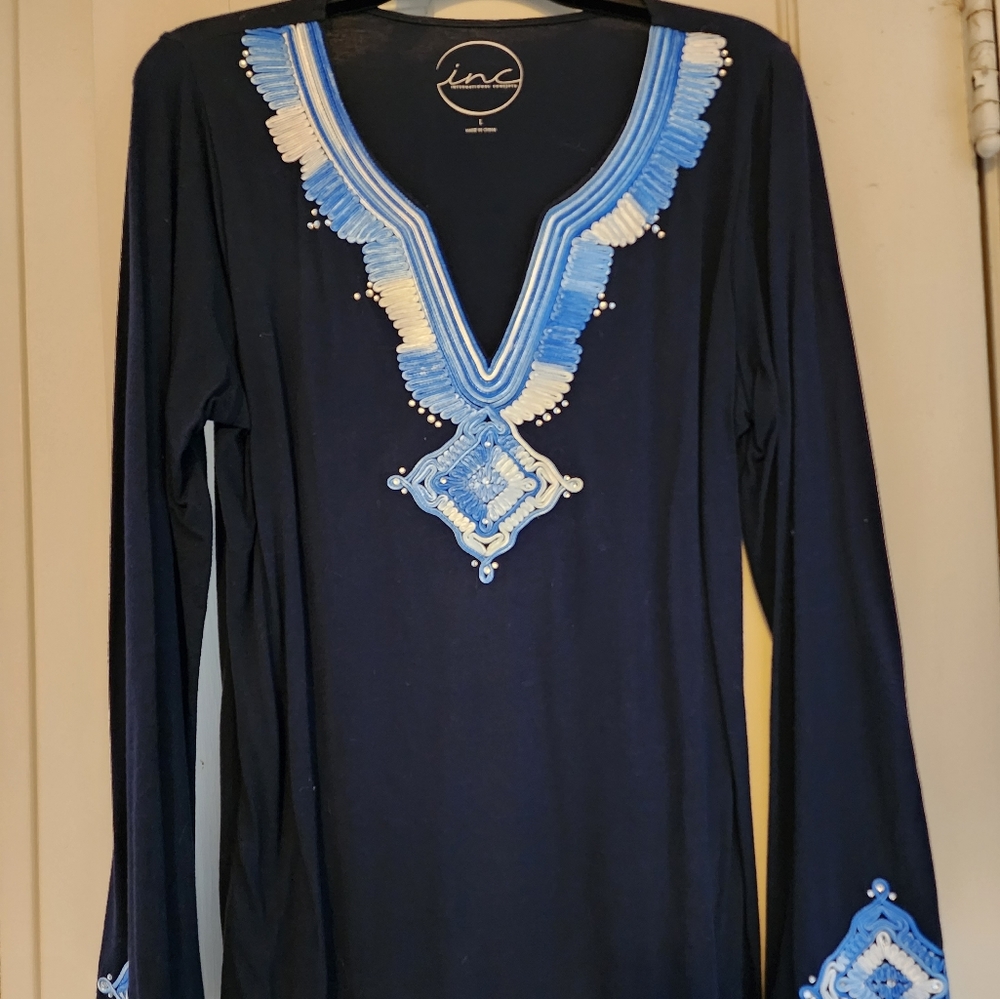 INC Navy Blue L Top
